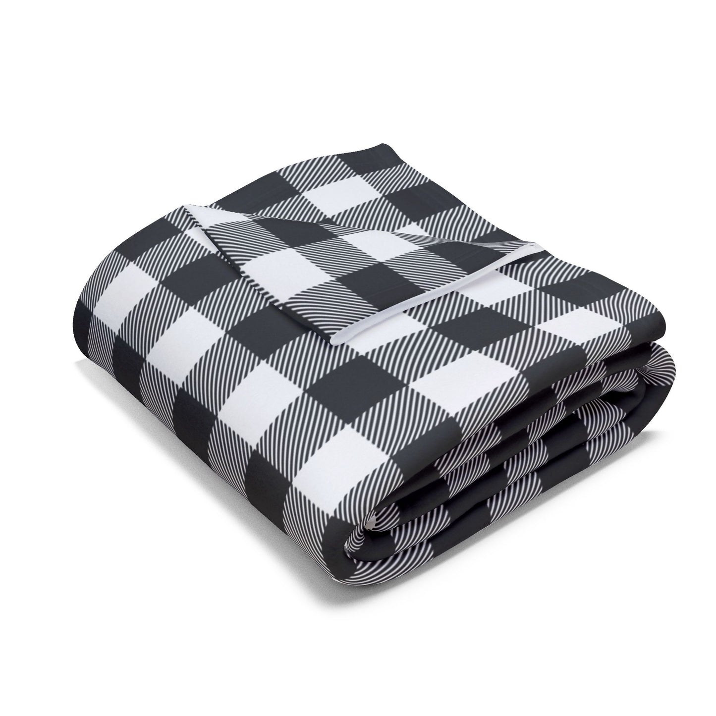 Fleece Blanket with Black Flannel Design