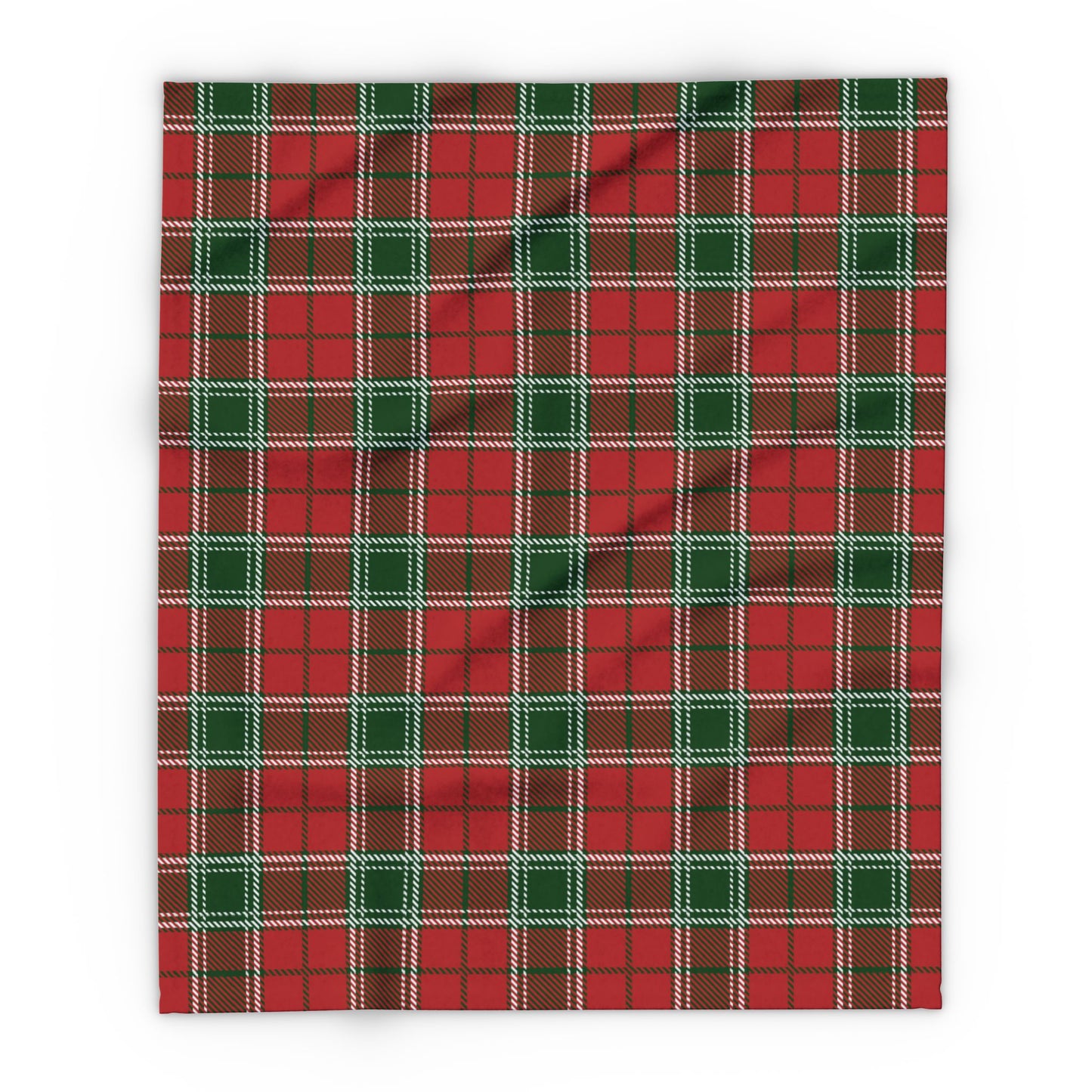 Fleece Blanket Red and Green Flannel Pattern