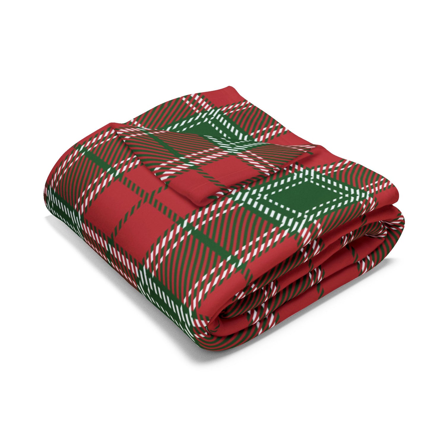 Fleece Blanket Red and Green Flannel Pattern