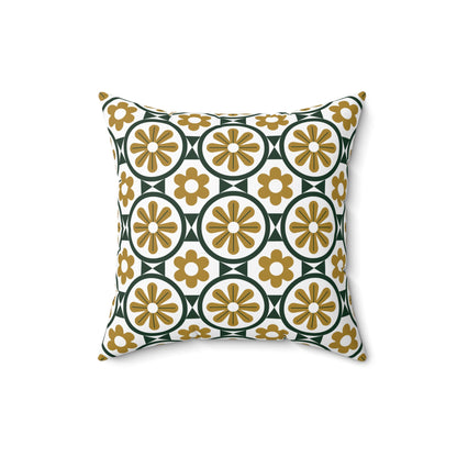 Square Pillow with Unique Flower Pattern