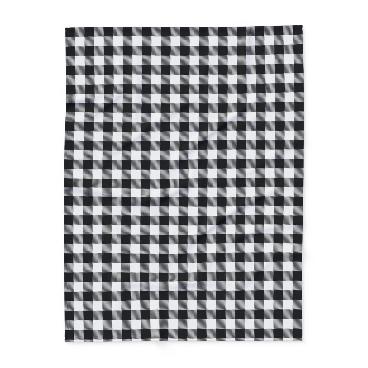 Fleece Blanket with Black Flannel Design