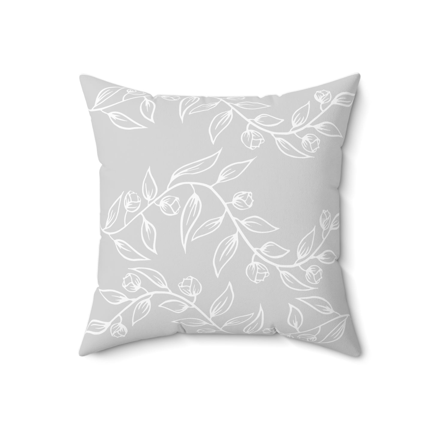 Square Pillow with Gray Vine Design