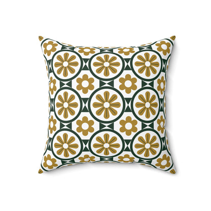 Square Pillow with Unique Flower Pattern