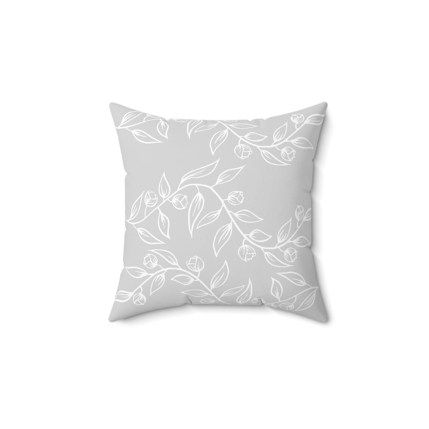 Square Pillow with Gray Vine Design