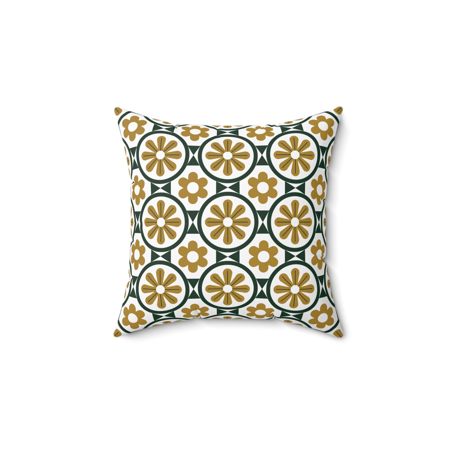 Square Pillow with Unique Flower Pattern