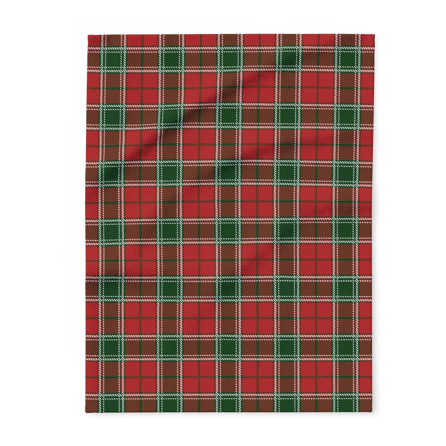 Fleece Blanket Red and Green Flannel Pattern