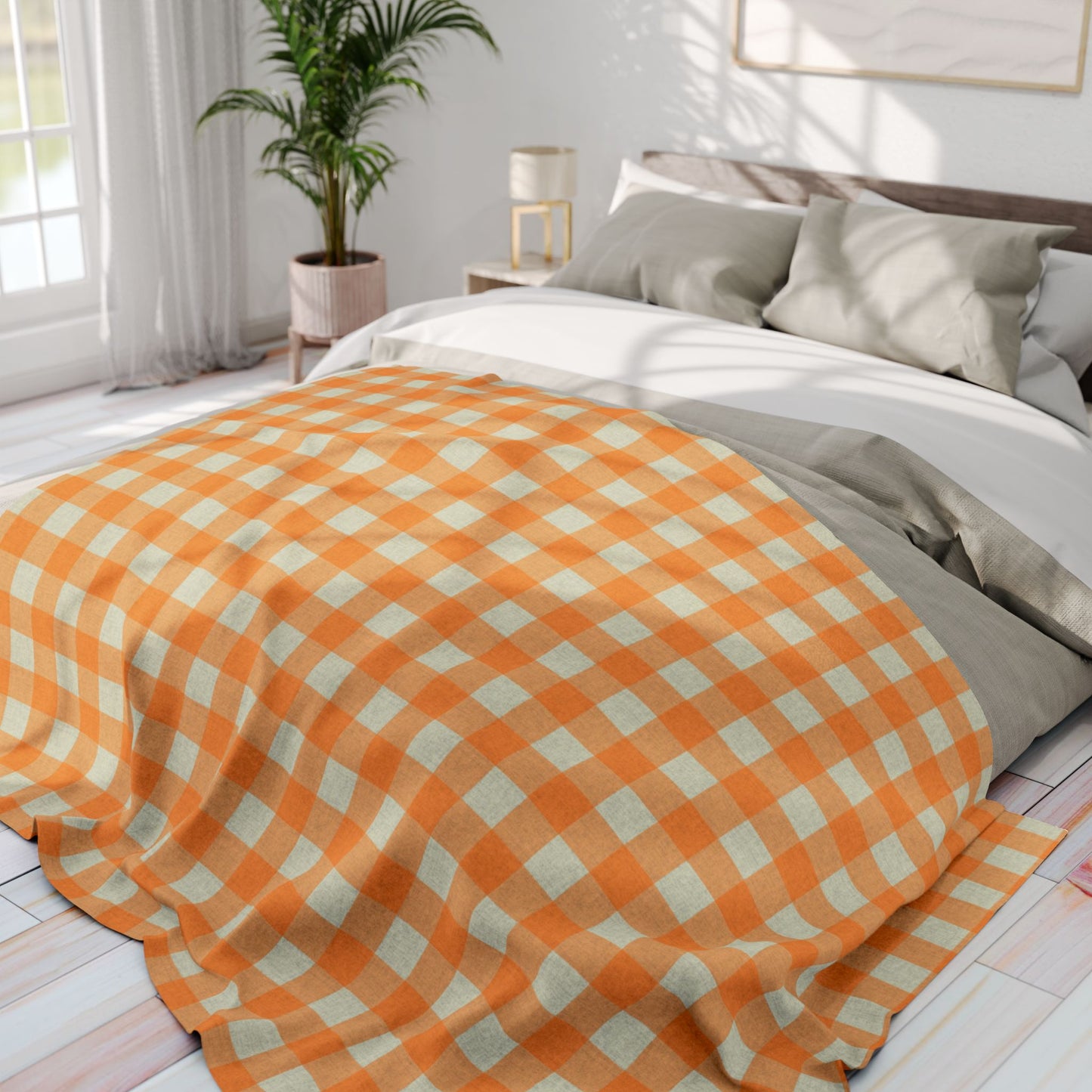 Fleece Blanket - Orange Flannel Design