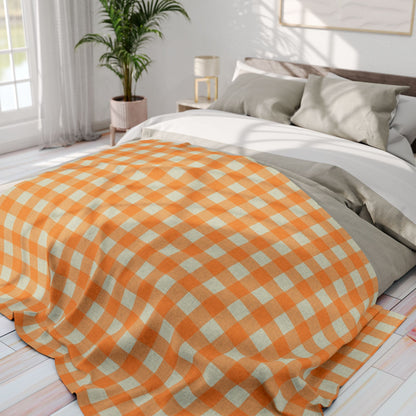 Fleece Blanket - Orange Flannel Design