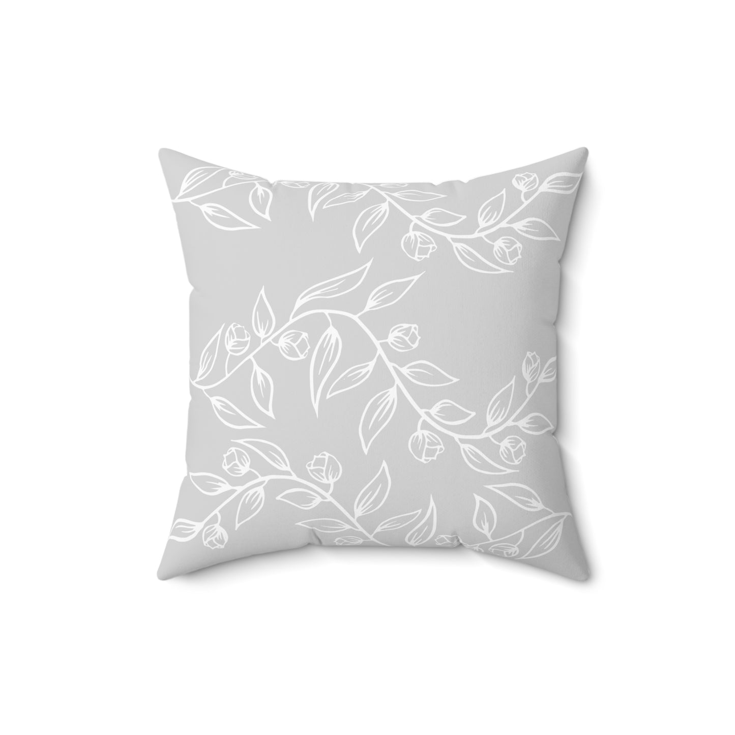 Square Pillow with Gray Vine Design