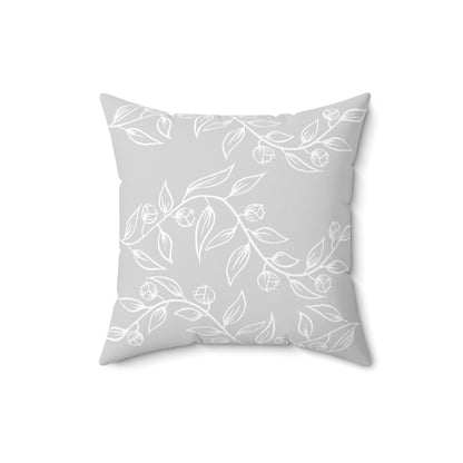 Square Pillow with Gray Vine Design