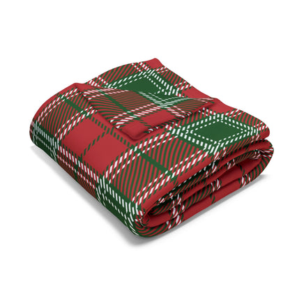 Fleece Blanket Red and Green Flannel Pattern