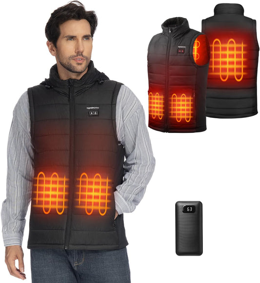 KEMIMOTO Lightweight Heated Vest with Battery – Rechargeable Electric Vest, Ideal Winter Gift