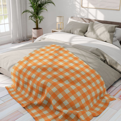 Fleece Blanket - Orange Flannel Design