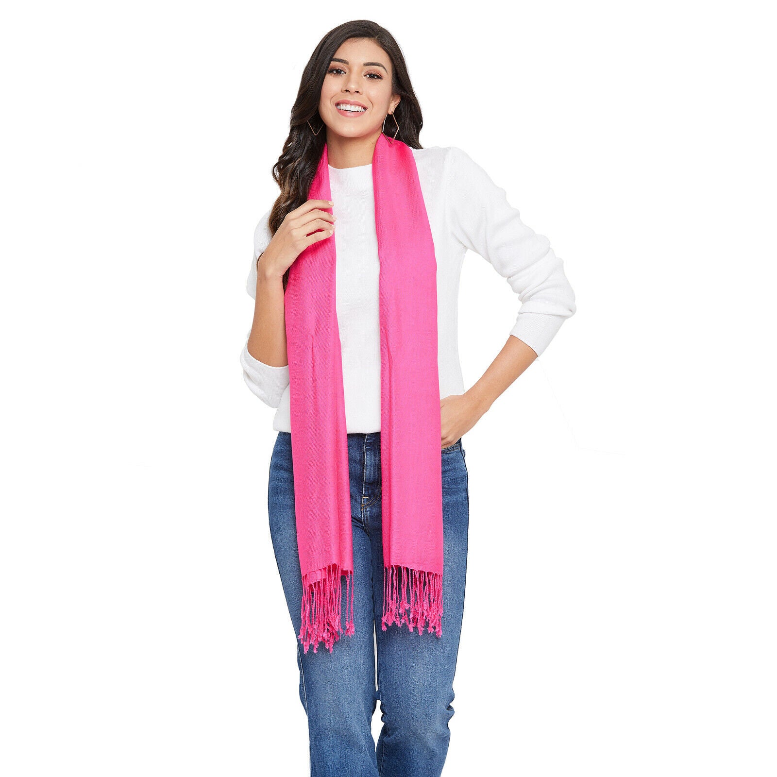 Luxurious Soft Silk Pashmina Shawl Wrap - Elegant Cashmere Wool Scarf for Women