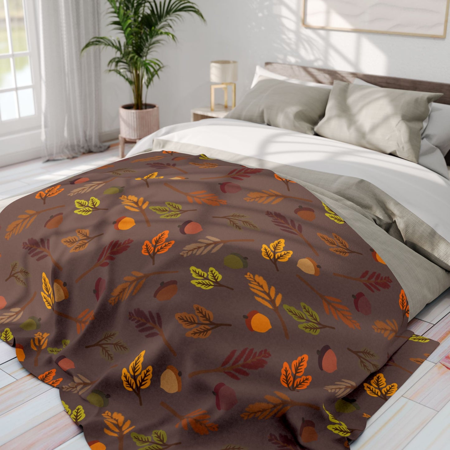 Fleece Blanket Autumn Harvest Theme