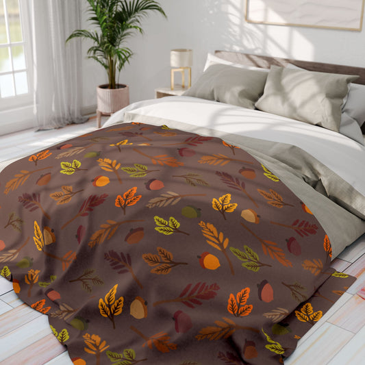 Fleece Blanket Autumn Harvest Theme