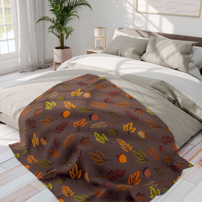 Fleece Blanket Autumn Harvest Theme