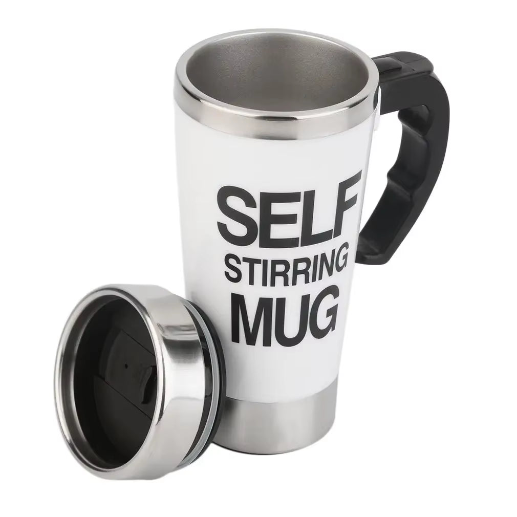 500ml Self-Stirring Stainless Steel Thermal Mug – Automatic Mixing Coffee Cup for Home and Office