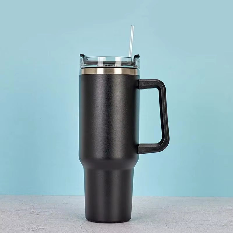 40oz Stainless Steel Insulated Travel Mug with Handle and Straw – Leak-Proof, BPA-Free Thermal Cup for Hot and Cold Beverages