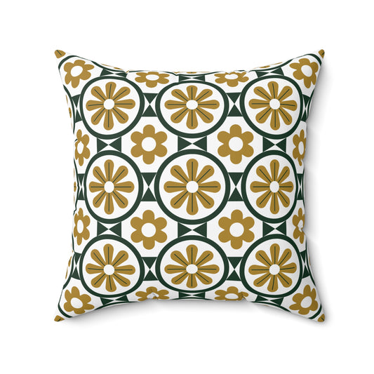 Square Pillow with Unique Flower Pattern