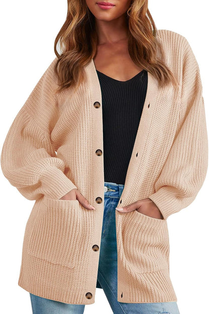 Women's Long Sleeve Cardigan Open Front Knit Sweater Coat