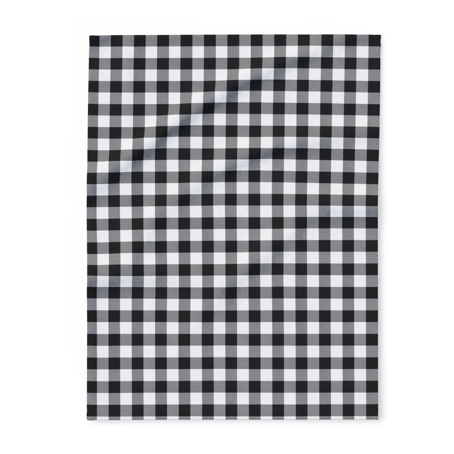 Fleece Blanket with Black Flannel Design