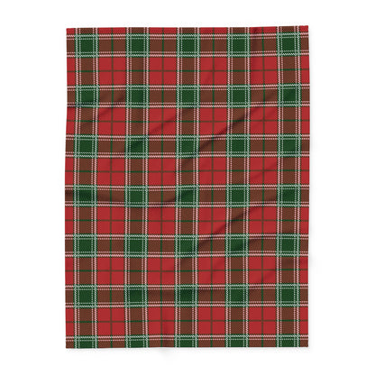 Fleece Blanket Red and Green Flannel Pattern