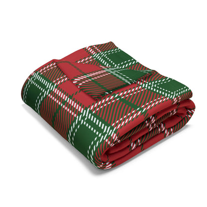 Fleece Blanket Red and Green Flannel Pattern