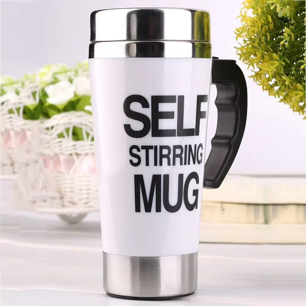 500ml Self-Stirring Stainless Steel Thermal Mug – Automatic Mixing Coffee Cup for Home and Office