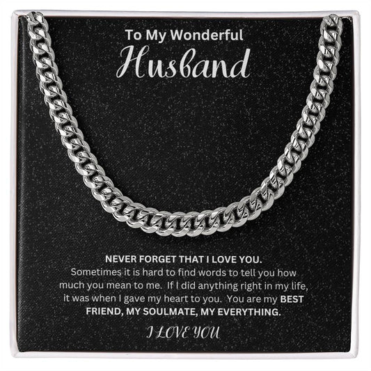 To My Wonderful Husband | Cuban Link Chain