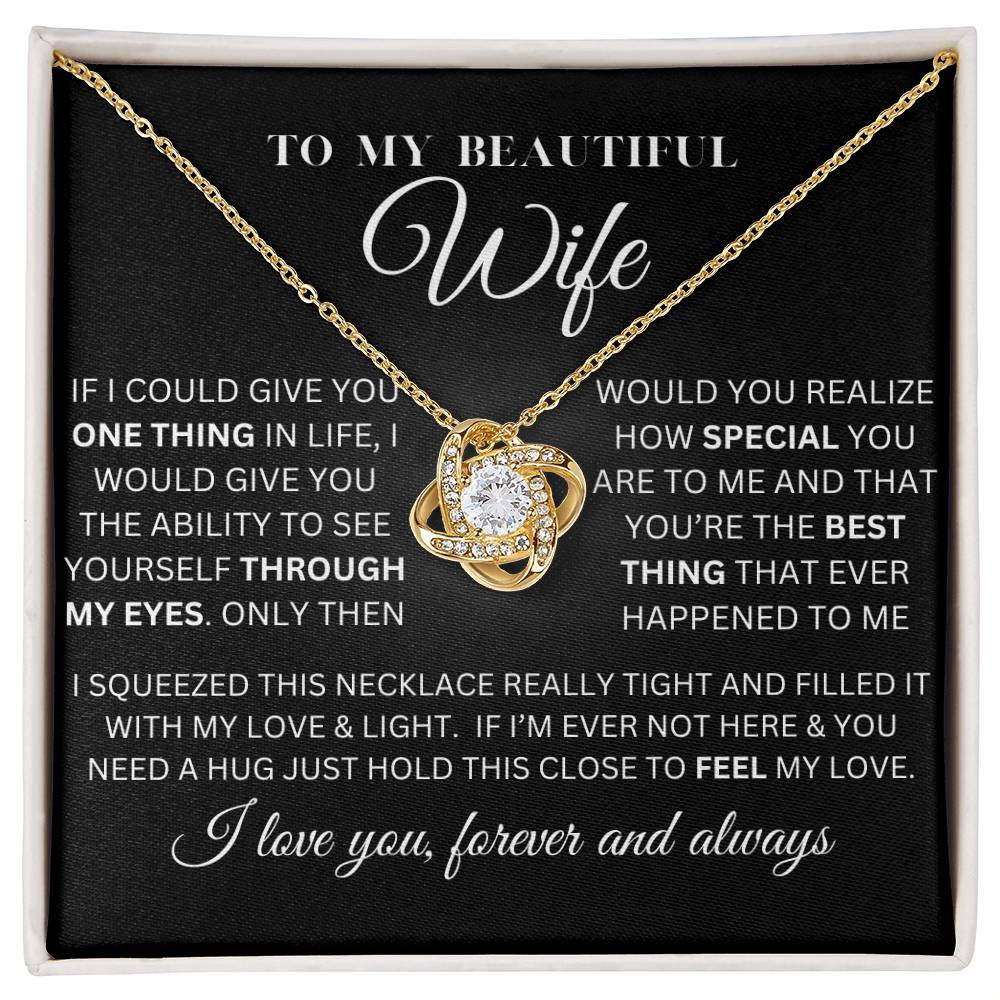 To My Beautiful Wife | Love Knot Necklace