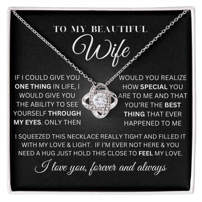 To My Beautiful Wife | Love Knot Necklace