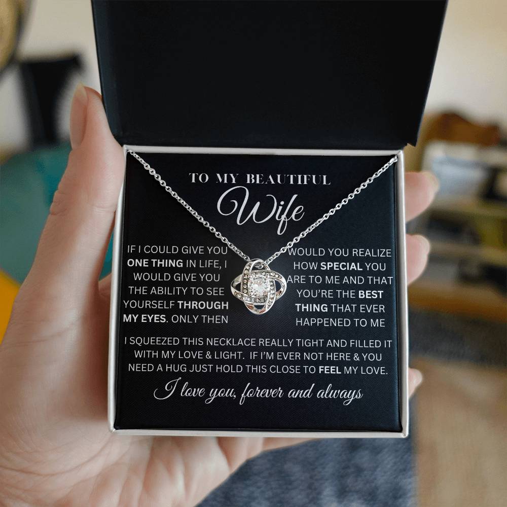 To My Beautiful Wife | Love Knot Necklace