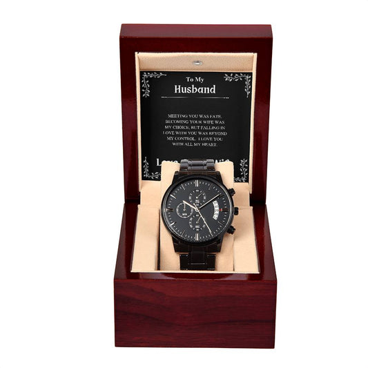 To My Husband 2  |  Black Chronograph Watch