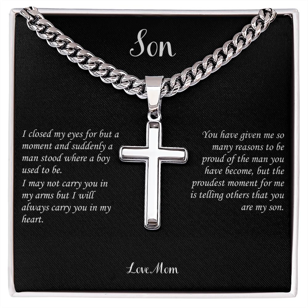 Son | Cuban Link Chain with Artisan Cross