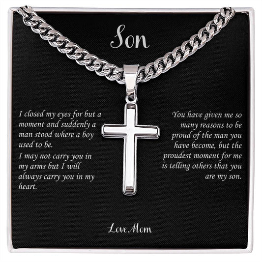 Son | Cuban Link Chain with Artisan Cross