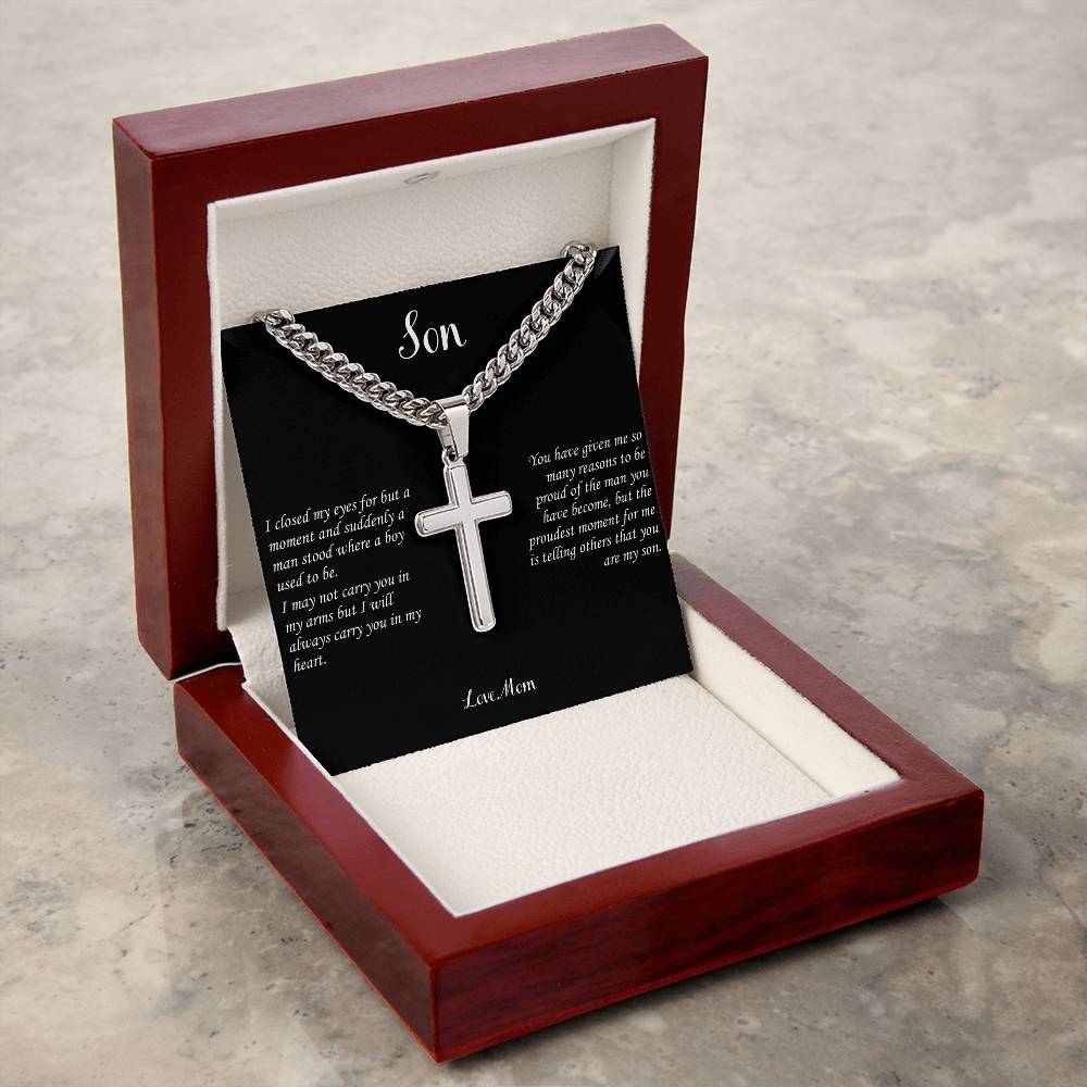 Son | Cuban Link Chain with Artisan Cross