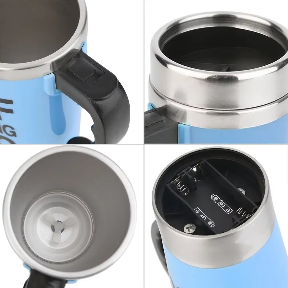 500ml Self-Stirring Stainless Steel Thermal Mug – Automatic Mixing Coffee Cup for Home and Office